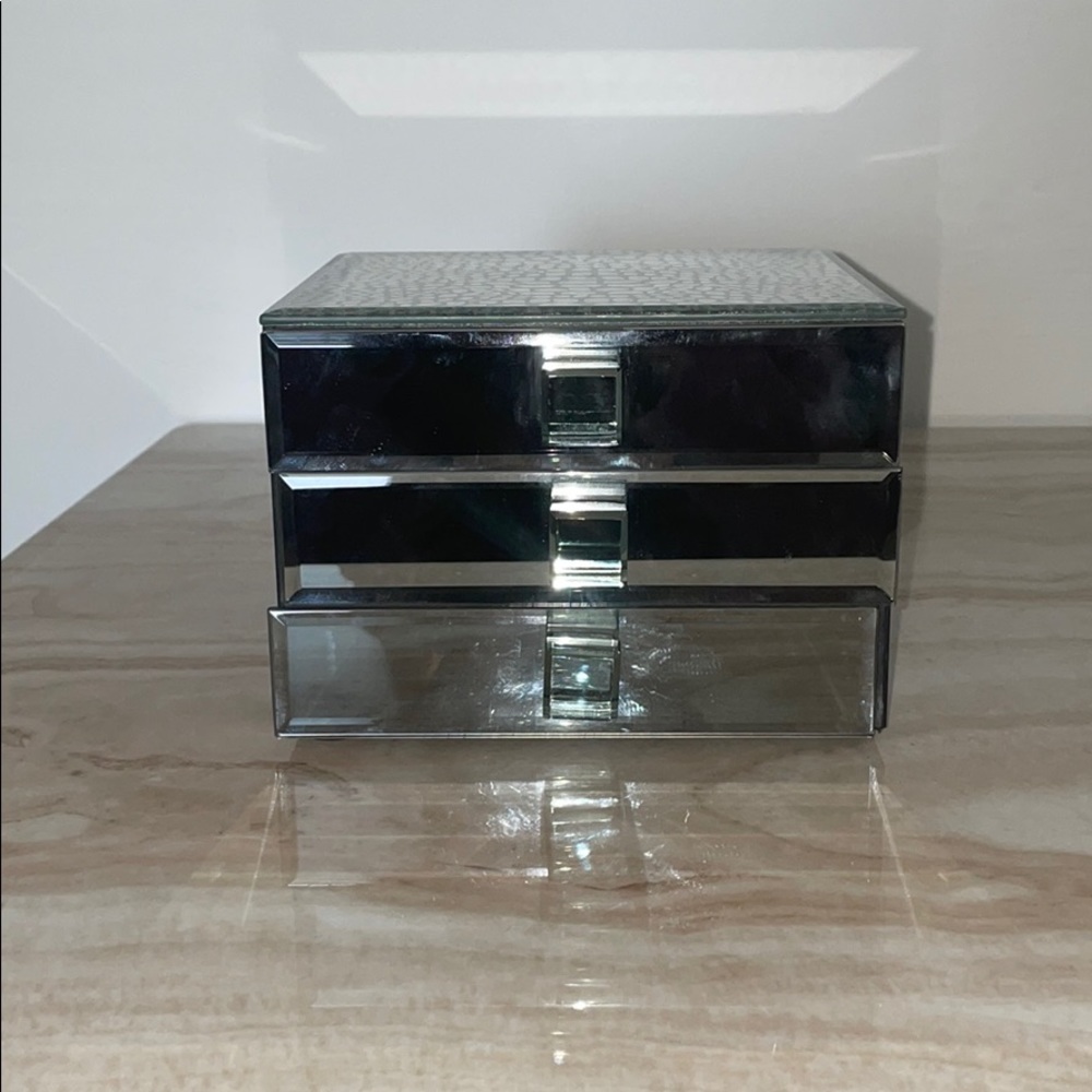 3 Drawer Mirrored Jewelry Box
